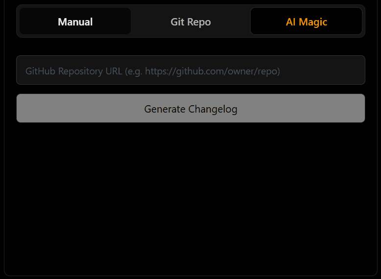 Manual Input Tab