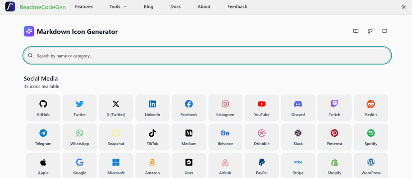 GitHub README Social Icon Generator API – Embed Social SVG Icons Easily ...