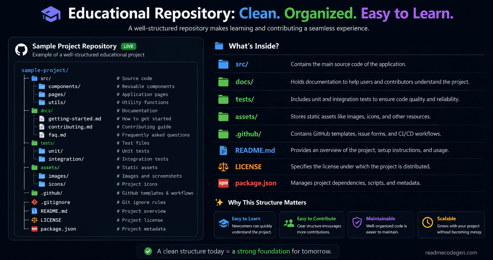 Educational repository showing project structure