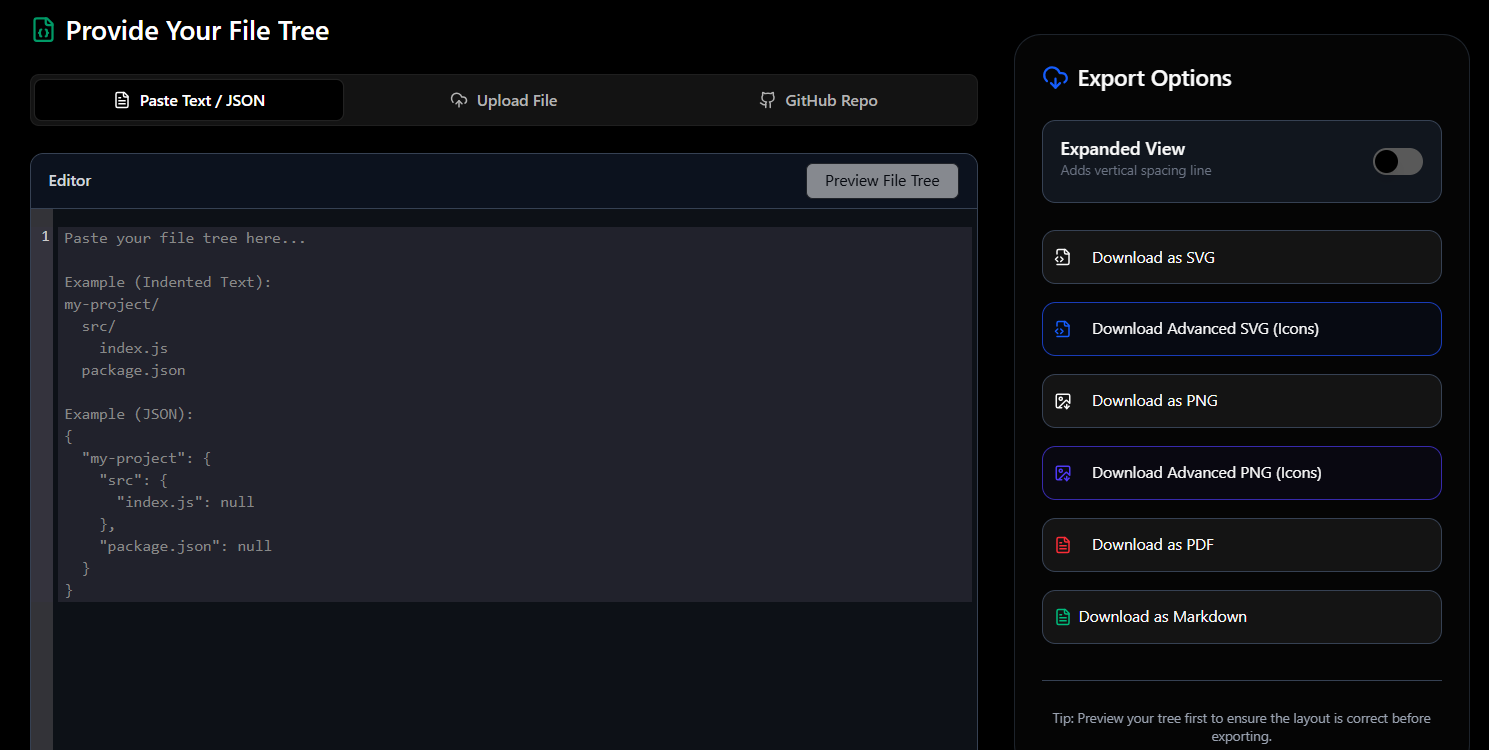 Export File Tree Online Preview 1