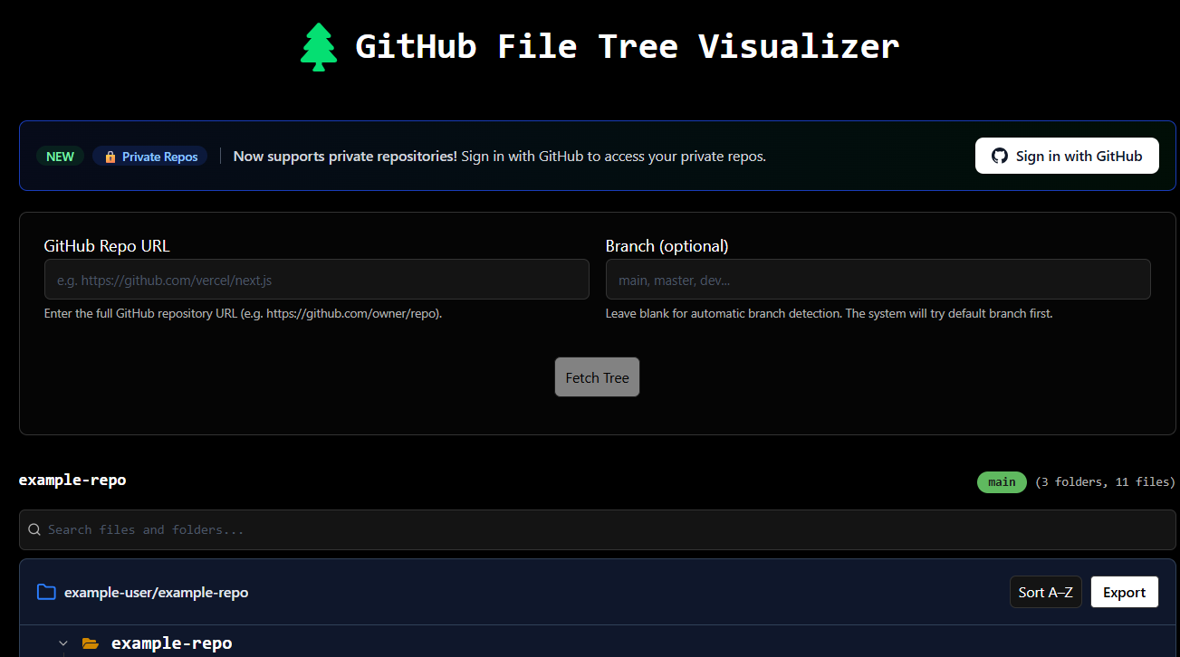 GitHub File Tree Visualizer Preview 1