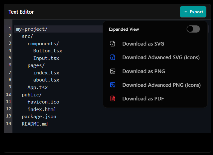 Manual ASCII File Tree Generator Preview 1